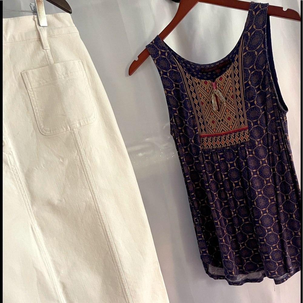 Anthropologie Boho Cami w/Muted Berry Cardigan